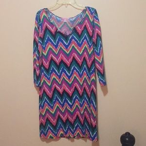 Lilly Pulitzer "hearts a flutter" chevron dress
